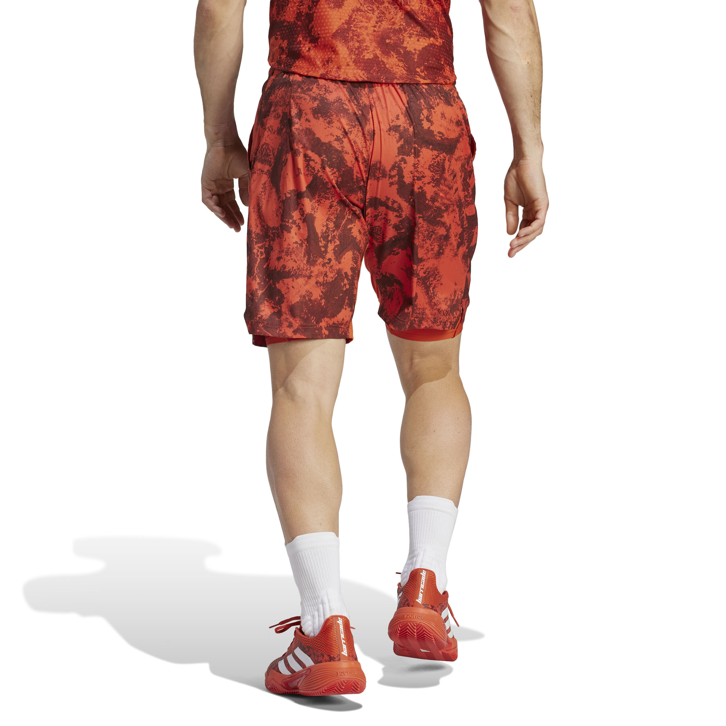 Paris 2N1 Shorts Herren - Orange, Rot
