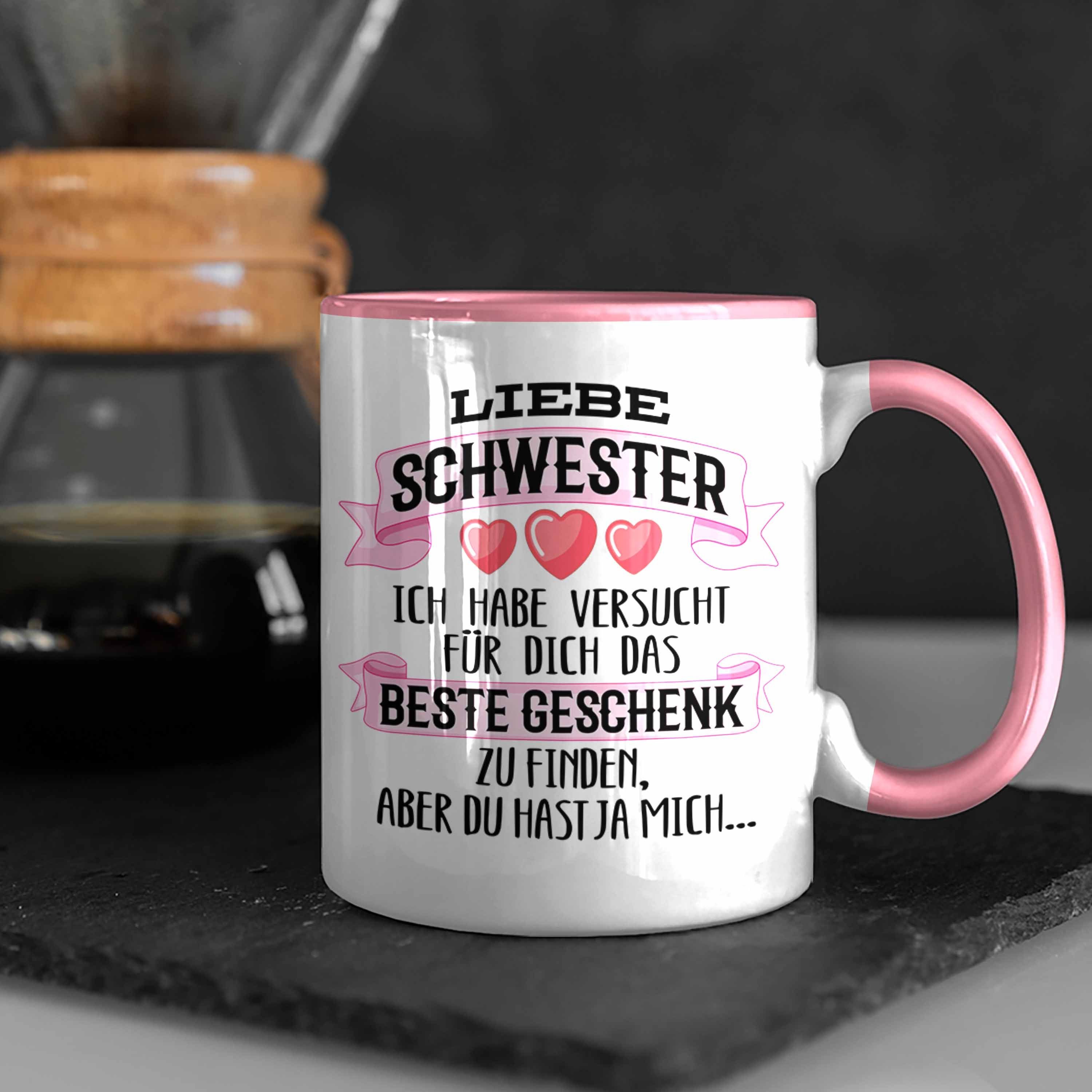 Trendation Tasse Trendation - Beste Schwester Geschenk Tasse Kaffeetasse Geburtstag Weihnachten Geschenkideen Schwestern Bruder Lustig