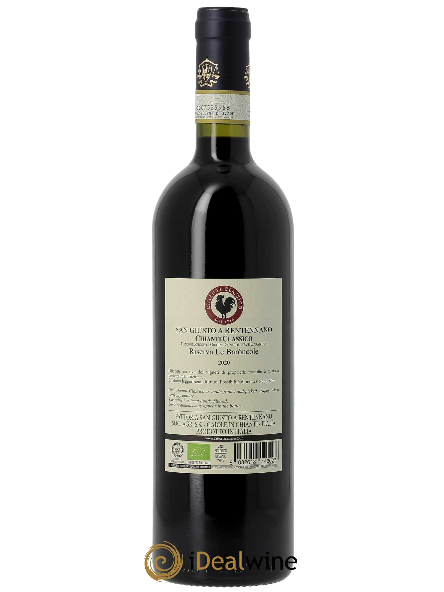 Chianti Classico DOCG San Giusto A Rentennano Riserva Le Baroncole Famille Martini di Cigala  2020 - Lot de 1 Bouteille