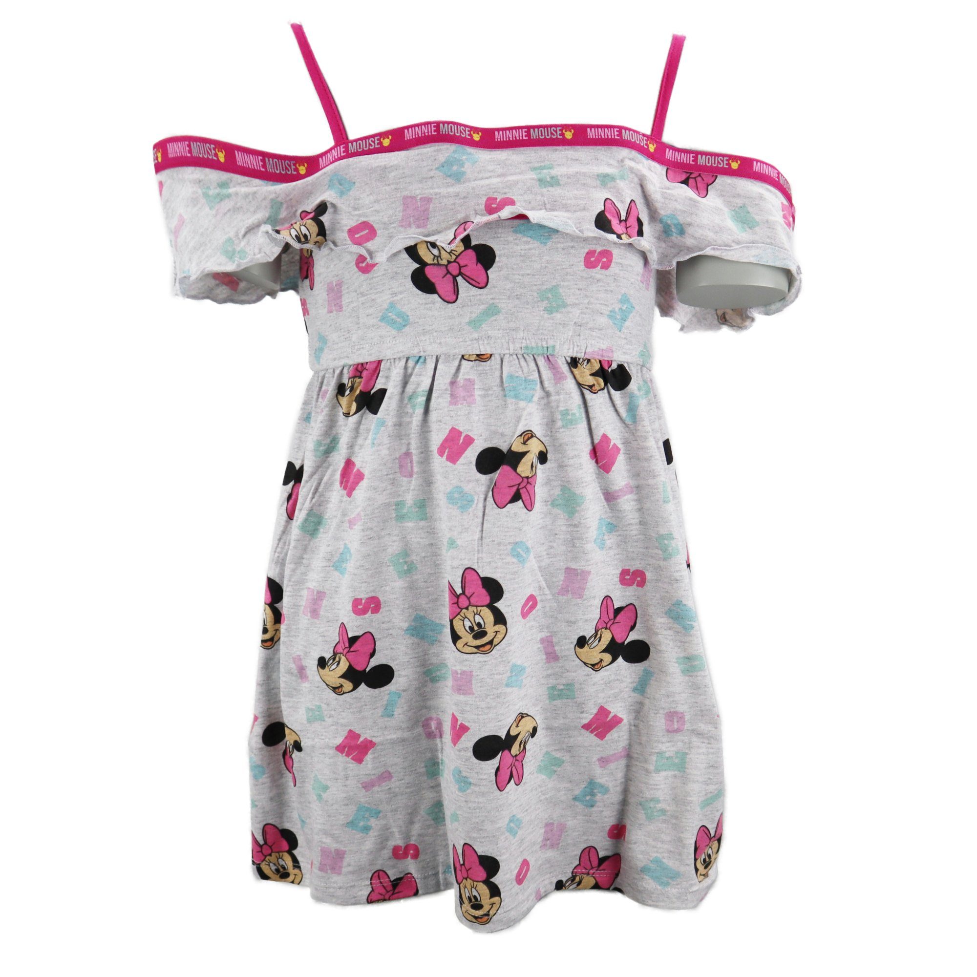 Minnie Mouse Sommerkleid  Minnie Maus Kinder Mädchen kurzarm Kleid Gr. 104 bis 134