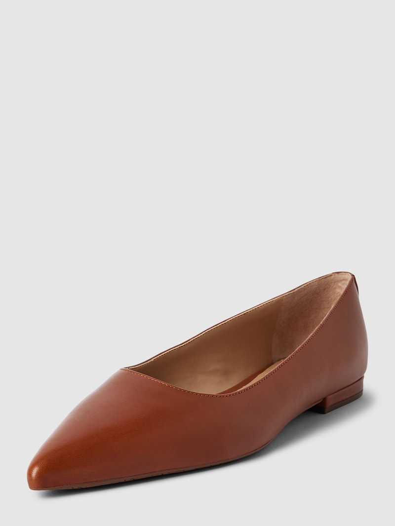 Ballerinas in spitz zulaufender Form Modell 'LONDYN' in cognac
