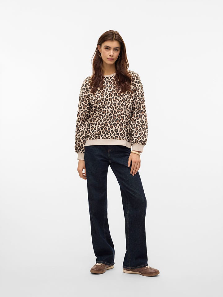 Vero Moda Sweatshirt in Beige/ Schwarz günstig kaufen