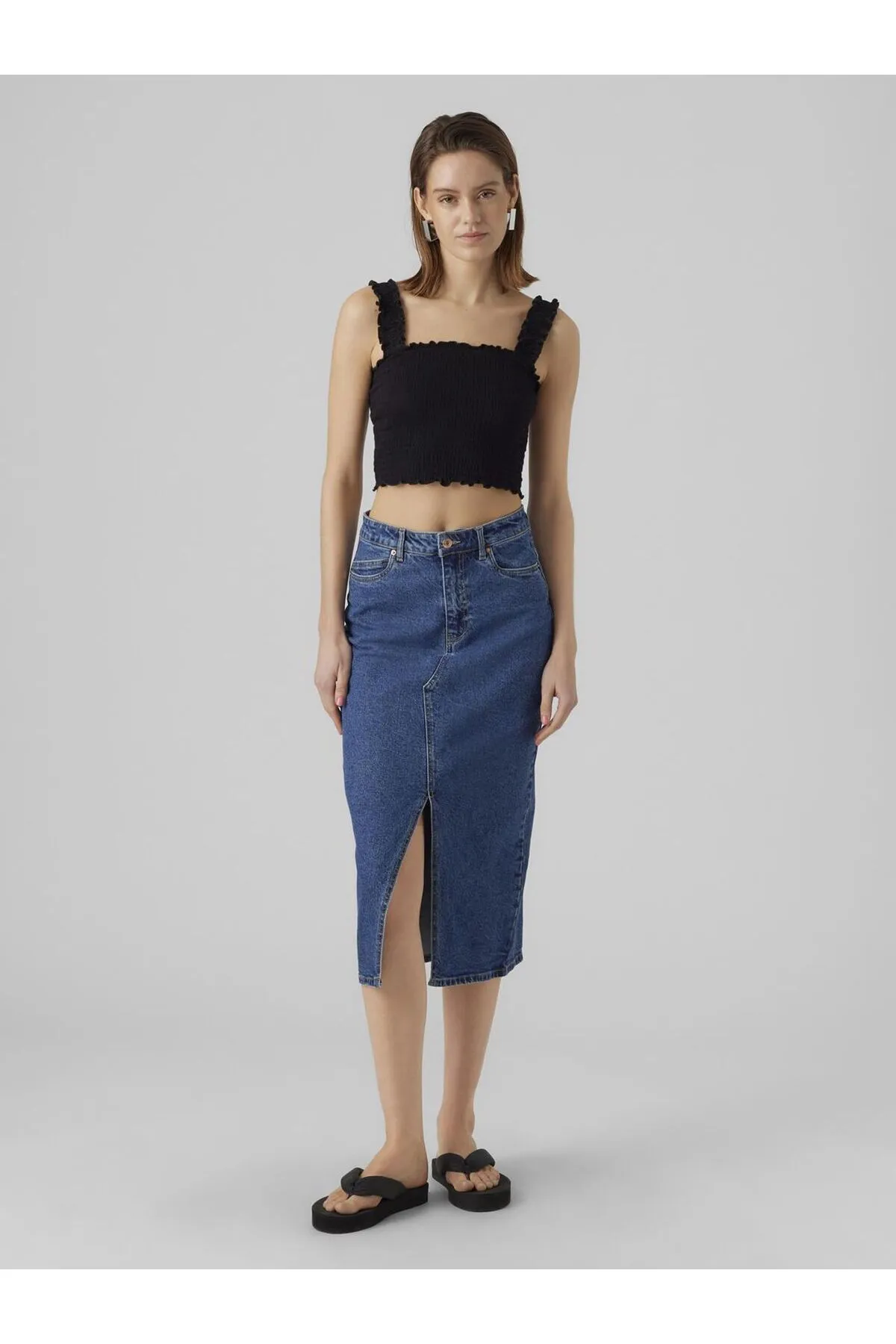 Vero Moda  Jeansrock Vmveri Langer Rock