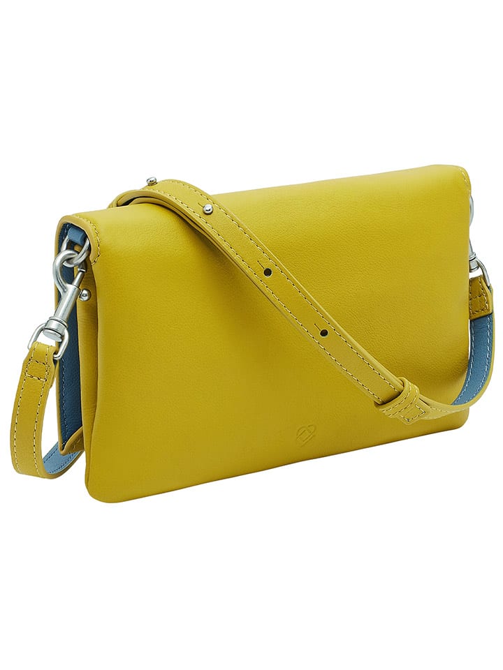 LIEBESKIND BERLIN Leder-Umhängetasche in Gelb - (B)22 x (H)13,5 x (T)2 cm günstig kaufen onesize