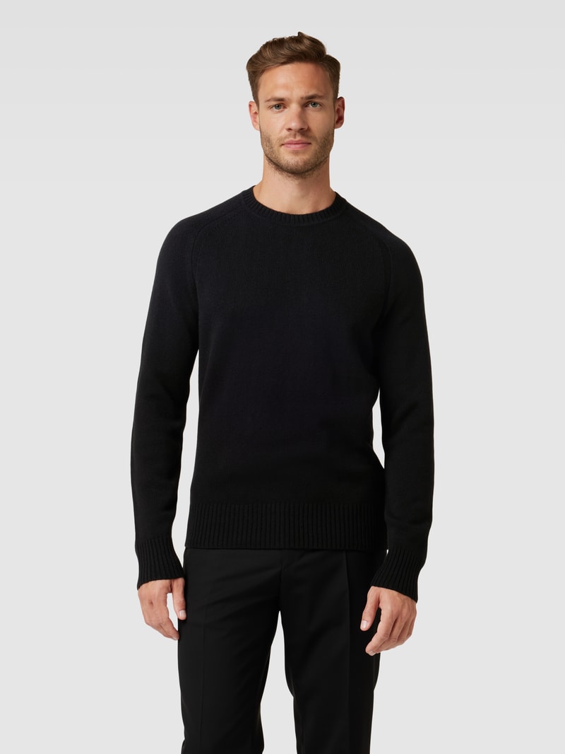 Kaschmirpullover mit Rundhalsausschnitt Modell 'Maglio' in schwarz