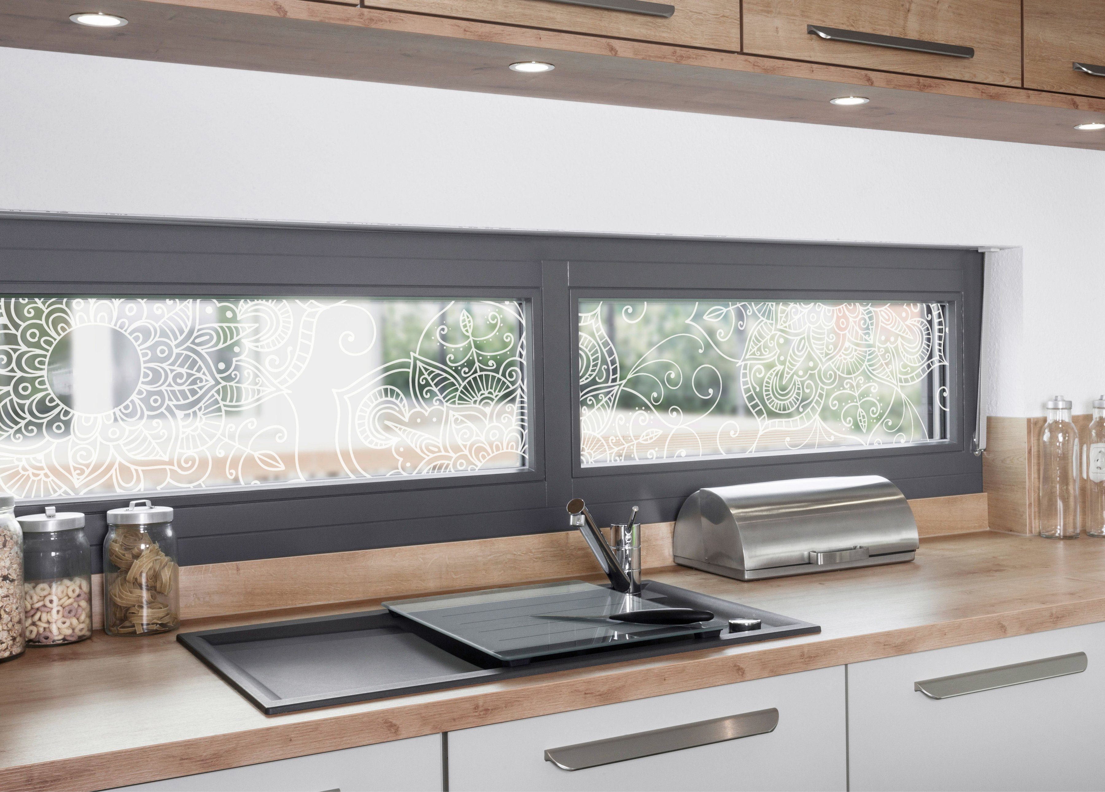 Fensterfolie Look Zangtangel white, MySpotti, halbtransparent, glatt, 60 x 100 cm, statisch haftend