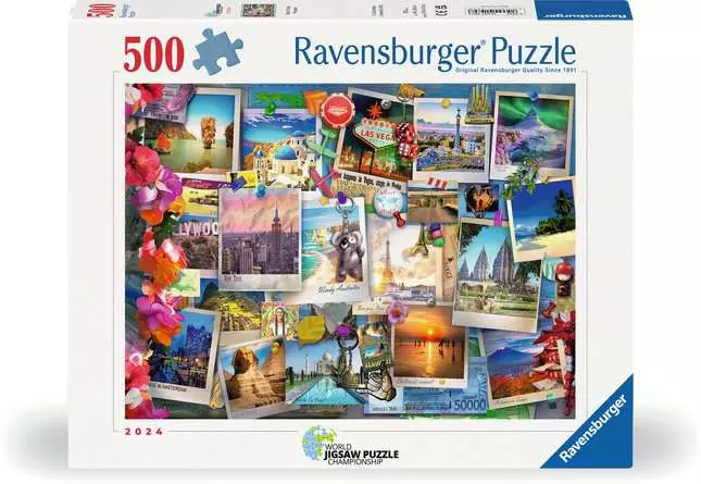 Puzzle 500 Teile - World Travel Pinboard