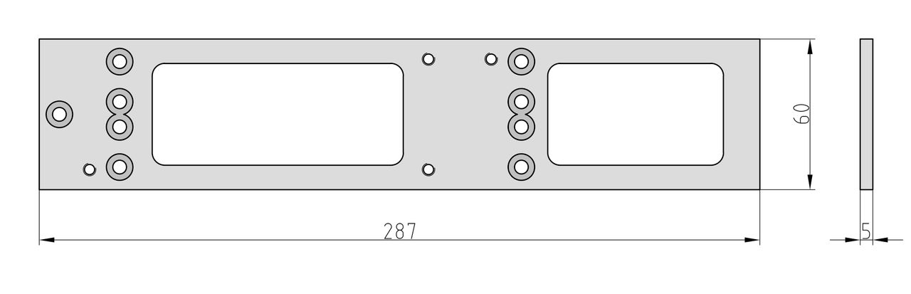 GEZE Montageplatte silber - für Türschließer TS4000/TS5000