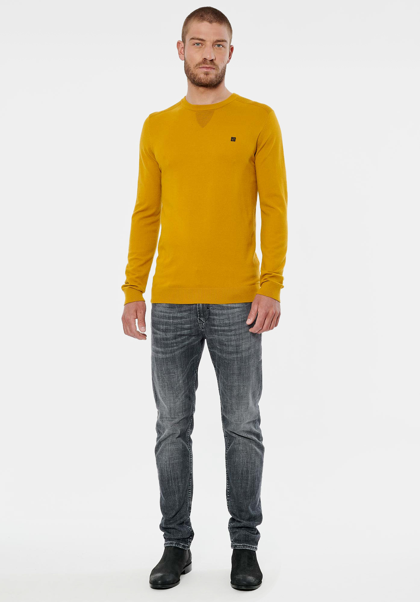 AERO   Pull moutarde homme