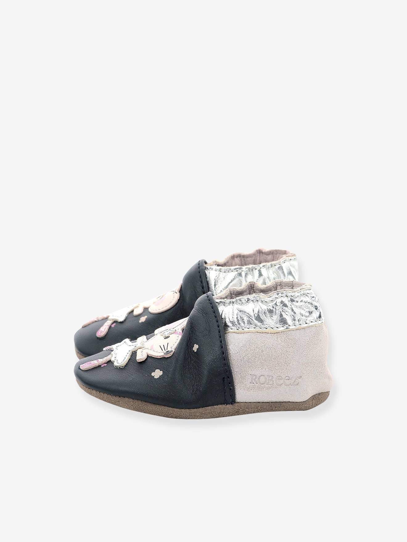 Chaussons cuir souple bébé Dancing Mouse 890272-10 ROBEEZ© rose
