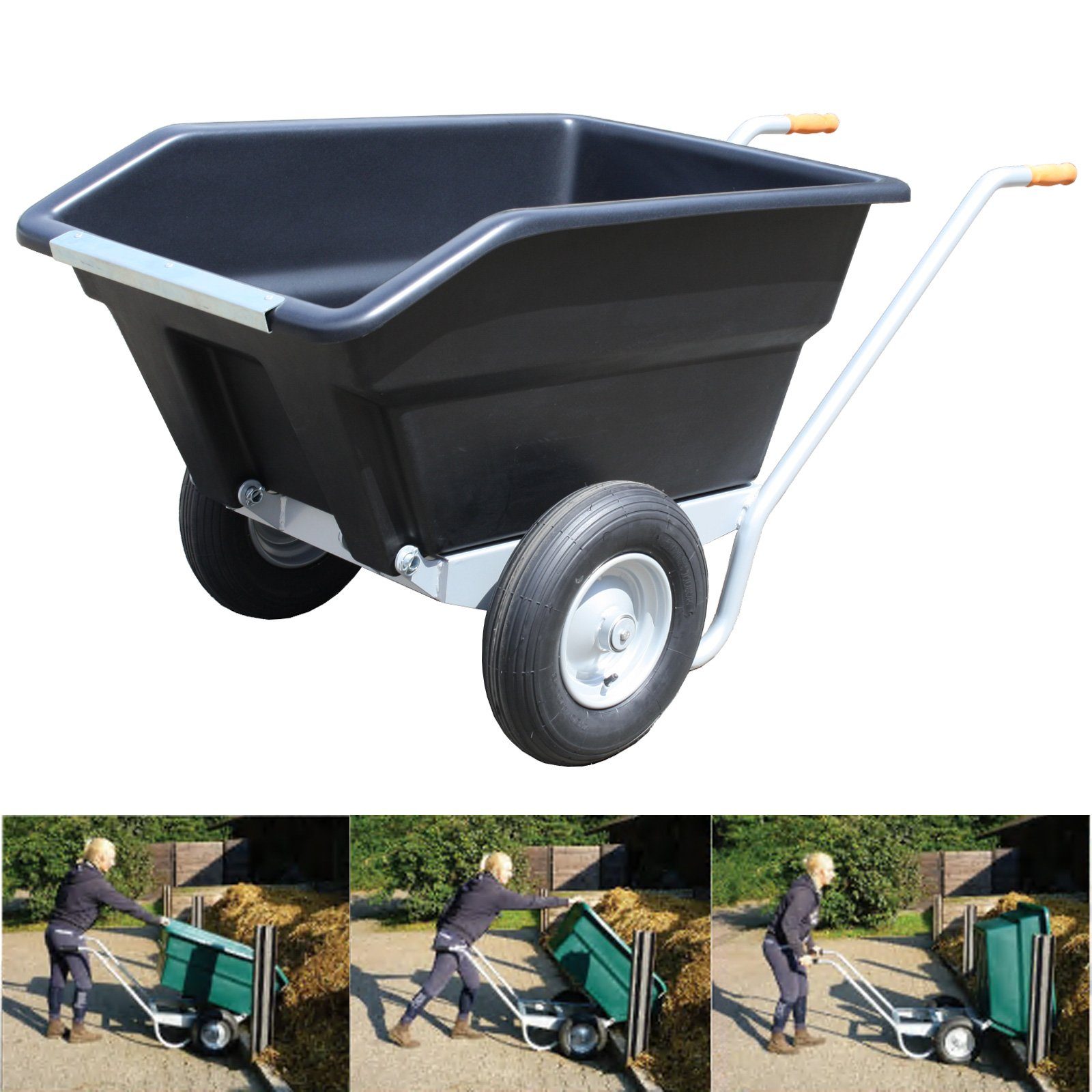 Foxwinkel Schubkarre Kippkarre Futterkarre Mistkarre 260 Liter Hofkarre aufgeschäumte Pu