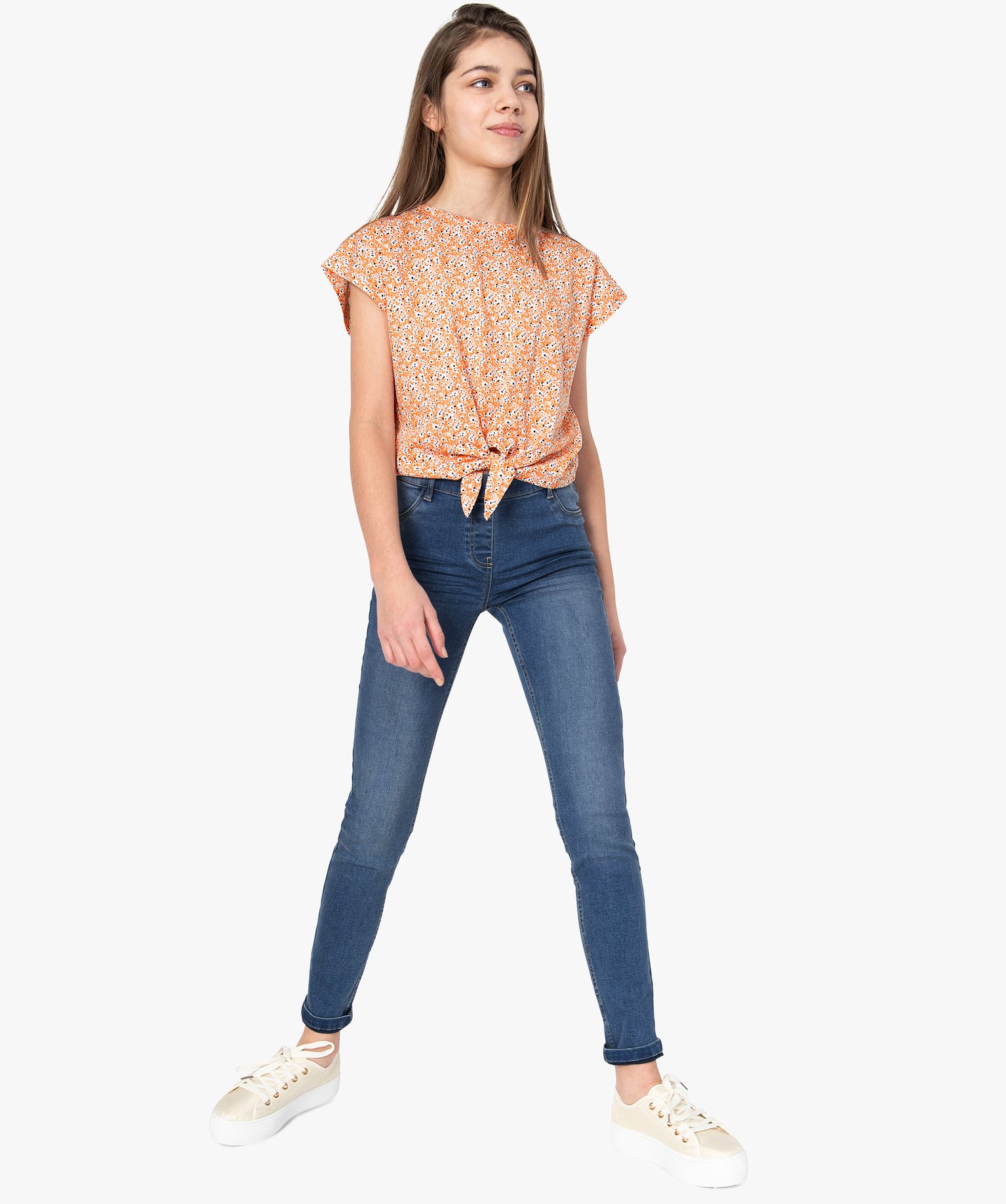 Jegging fille en stretch confortable stone | GEMO