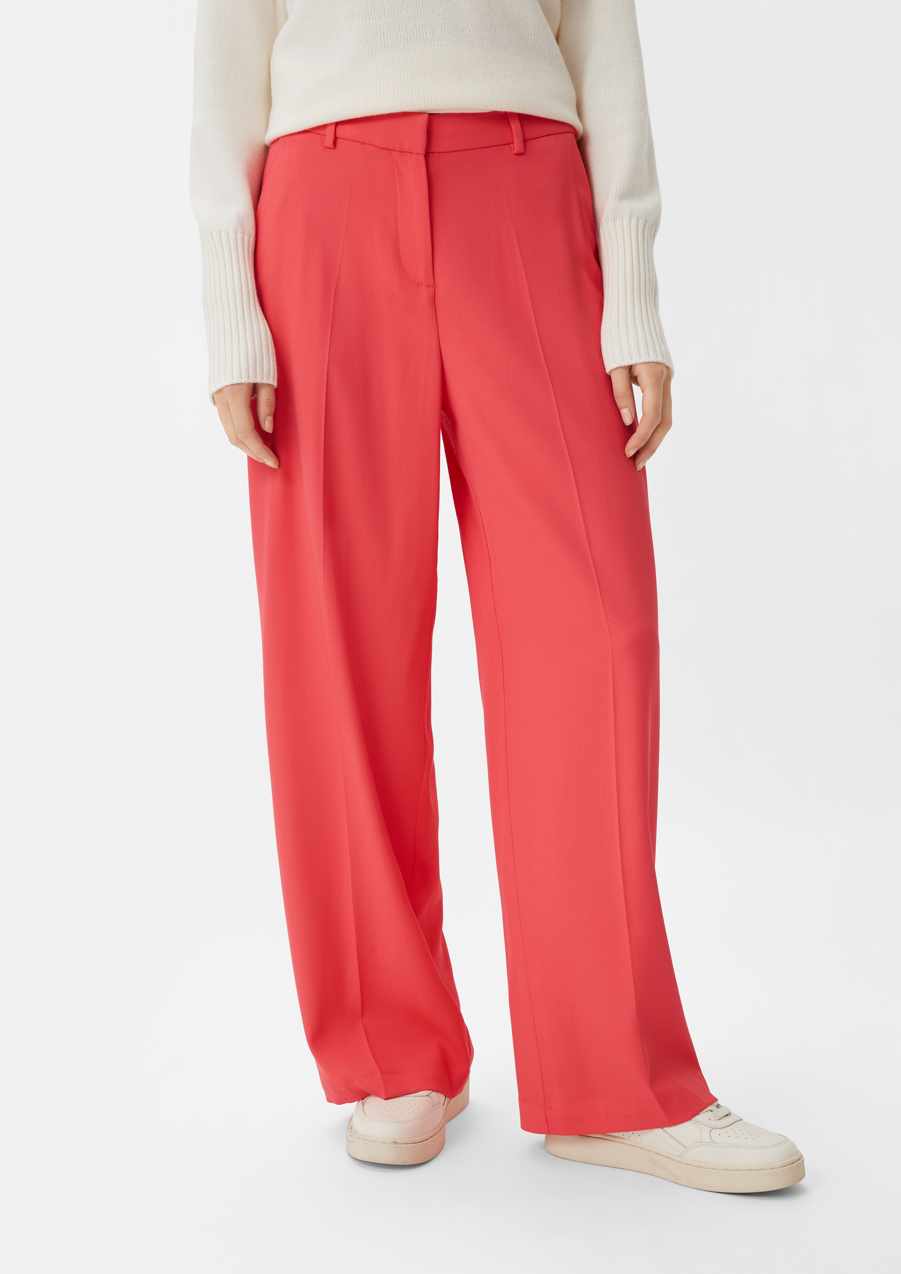 Regular: Twillhose mit Wide Leg - koralle