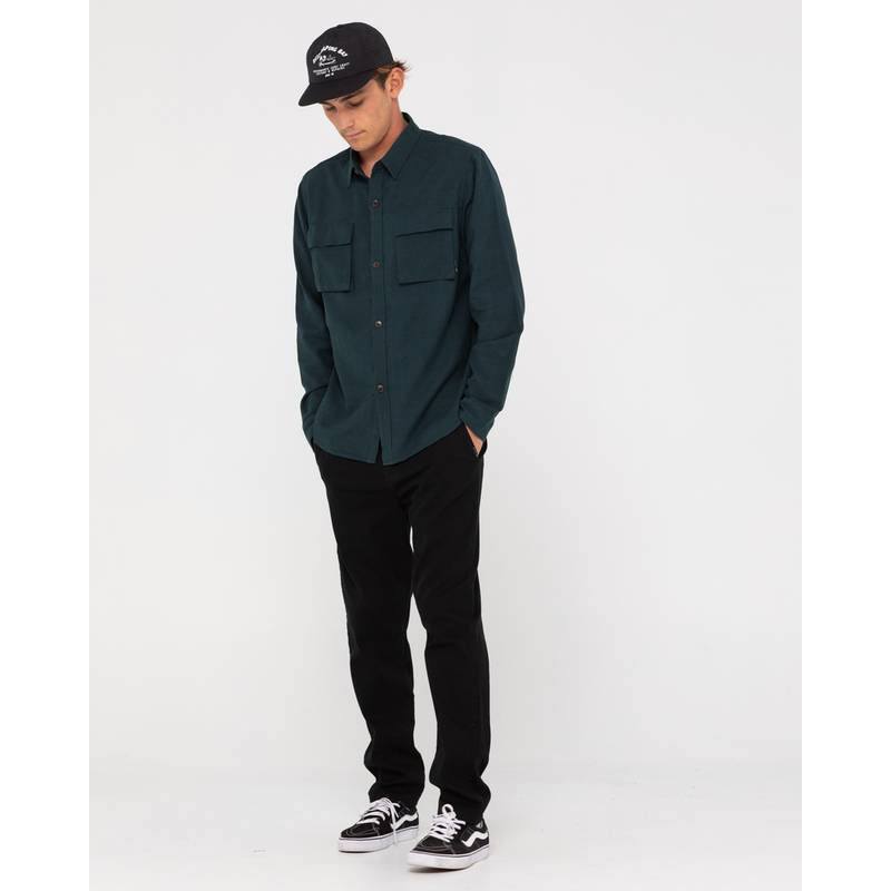 RUSTY LINEN WORKWEAR LONG SLEEVE SHIRT Langarmhemd Herren