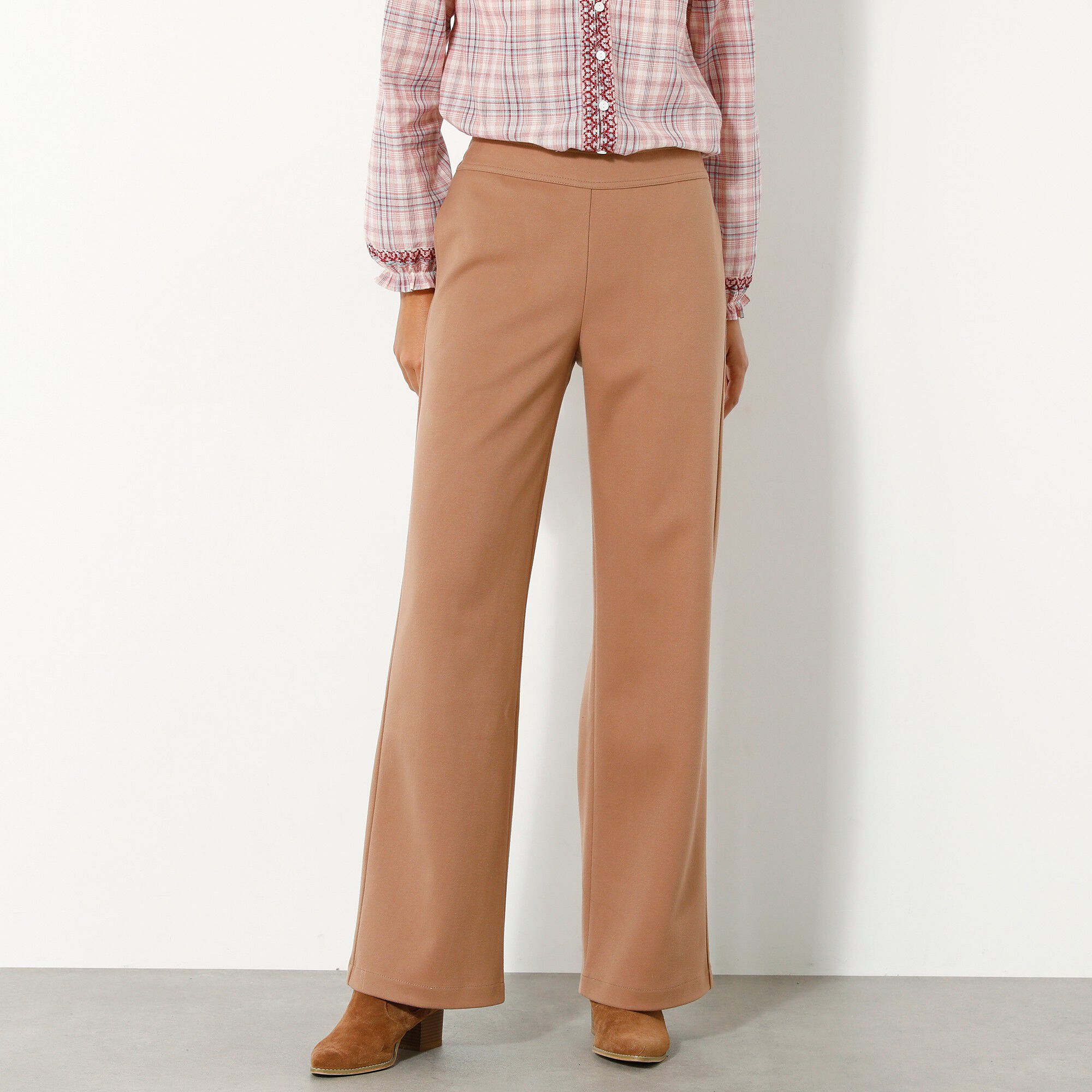 Pantalon large chaud, aspect lainage