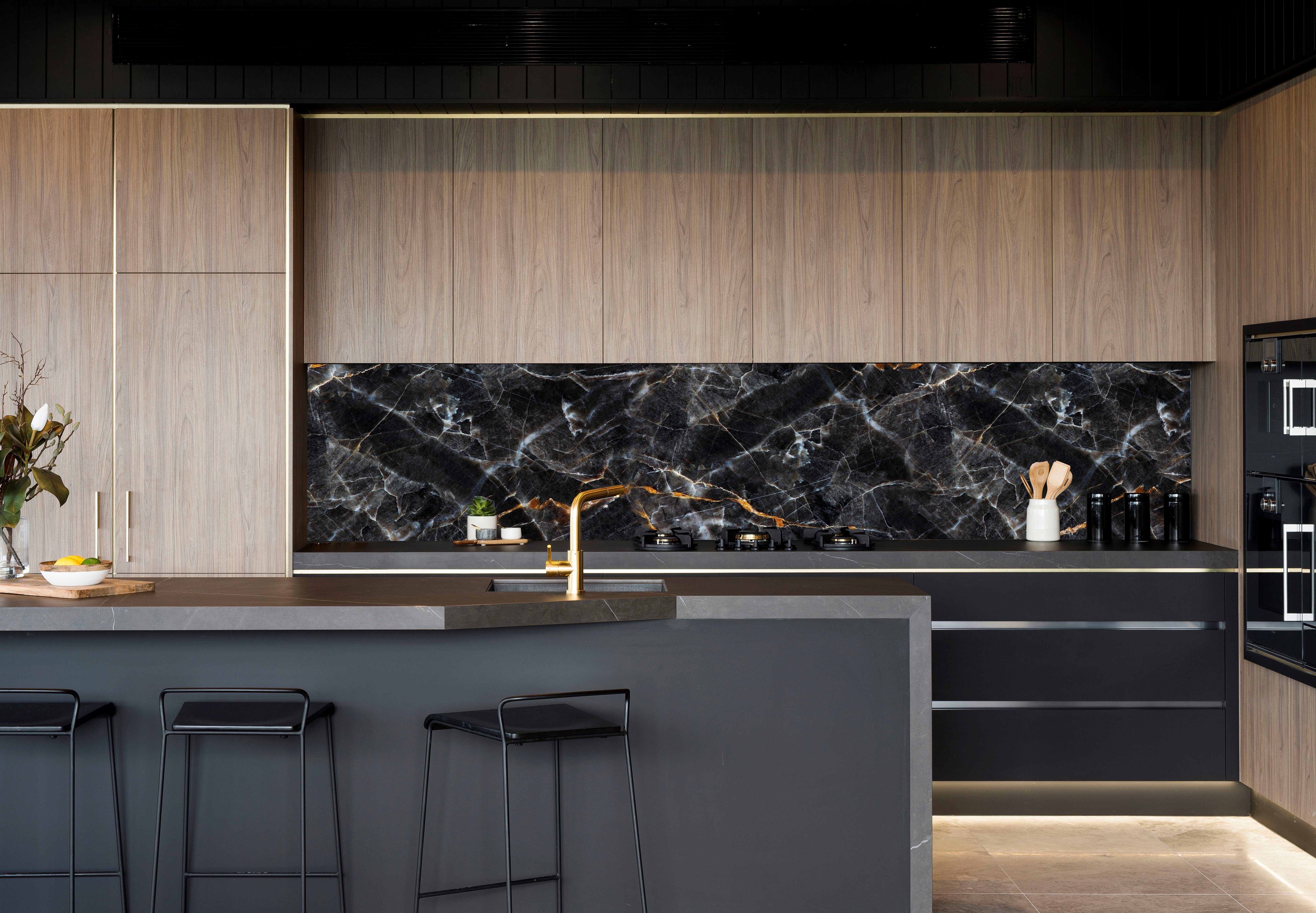 Rodnik Küchenrückwand Marmor schwarz, ABS-Kunststoff Platte Monolith in DELUXE Qualität mit Direktdruck