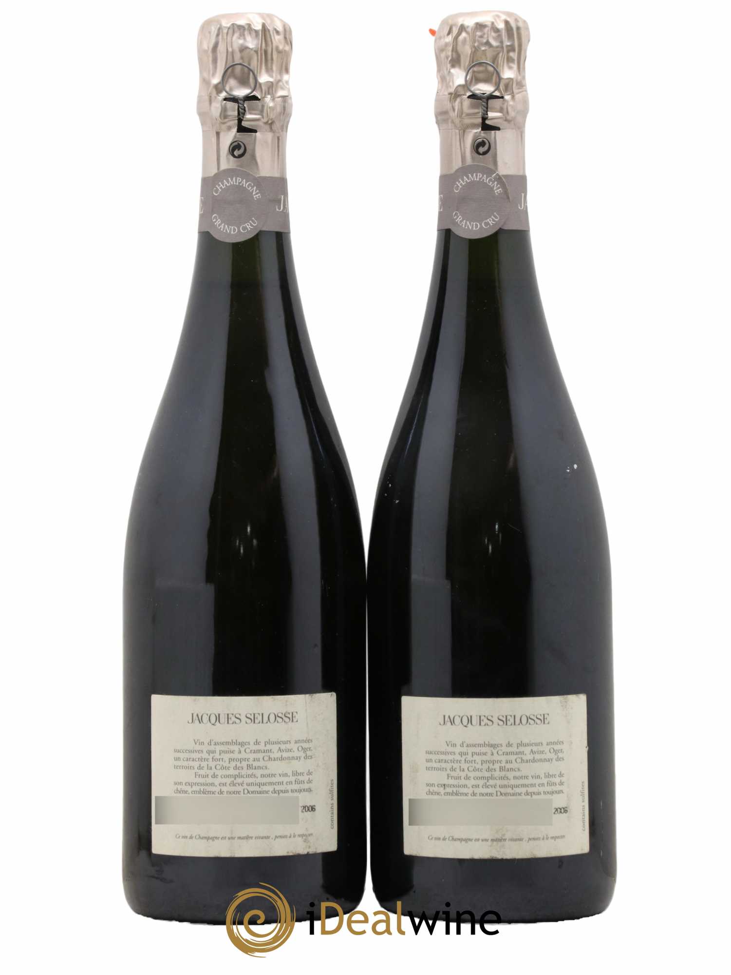 Brut Grand Cru Blanc de Blancs Jacques Selosse   - Lot de 2 Bouteilles