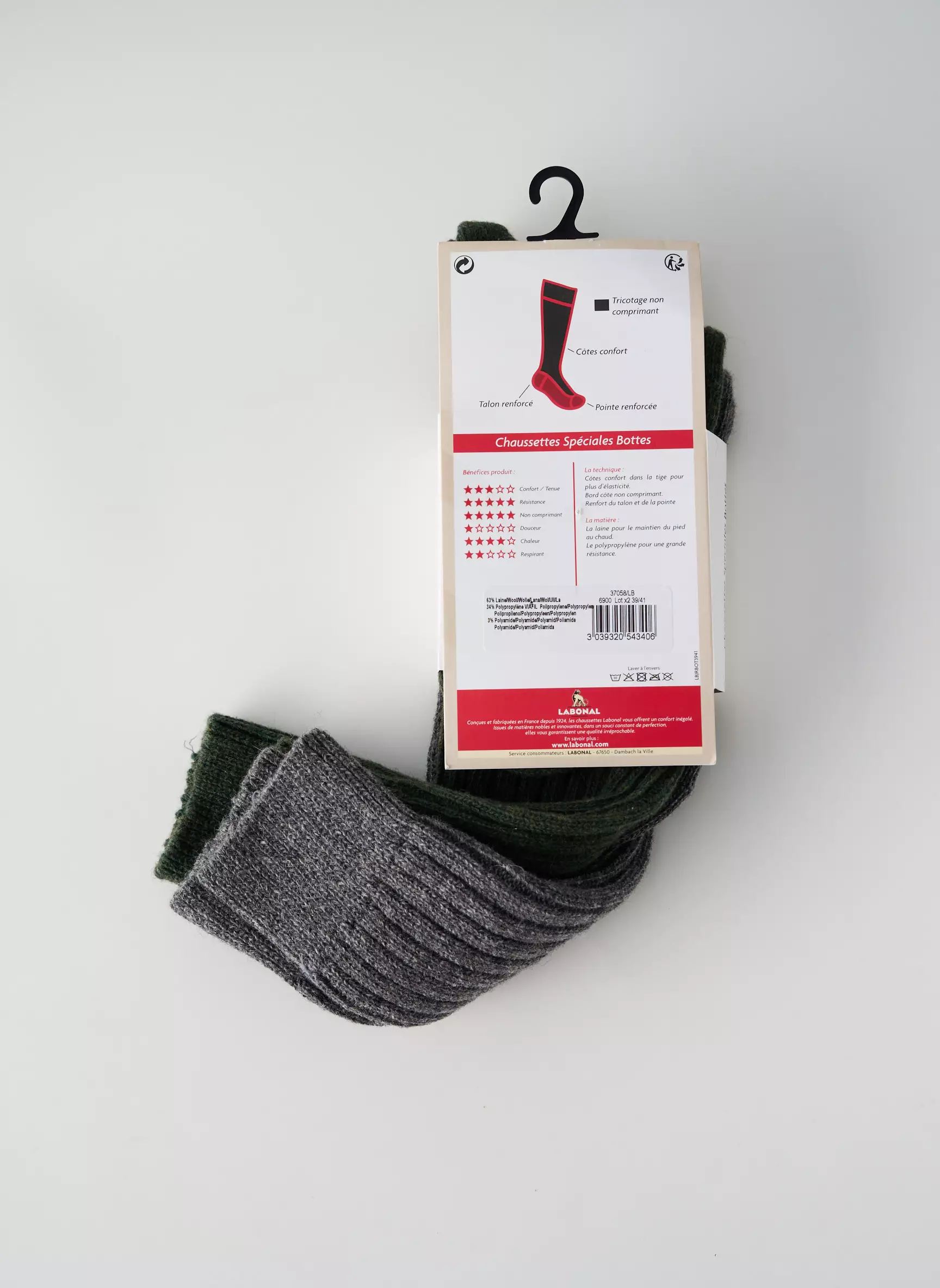Labonal Chaussette Homme couleur gris