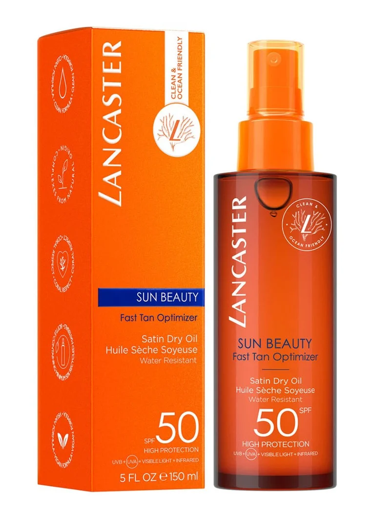 Ulei uscat satinat Lancaster Sun Beauty SPF 50, optimizator pentru bronz rapid - zonneoolie