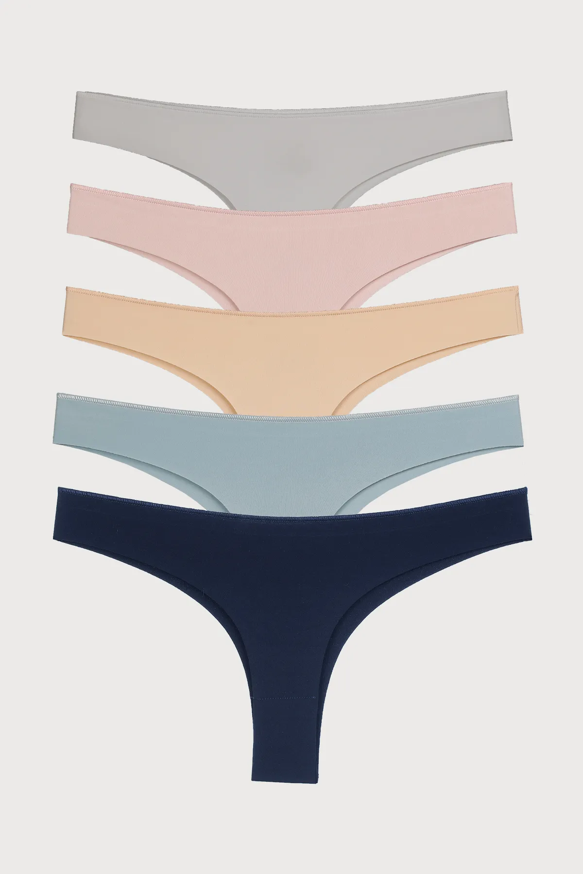 Nicoletta  Damen Slips Brazilian Tanga Laser Cut Flexibel Abfärbend 5er Pack BLAU