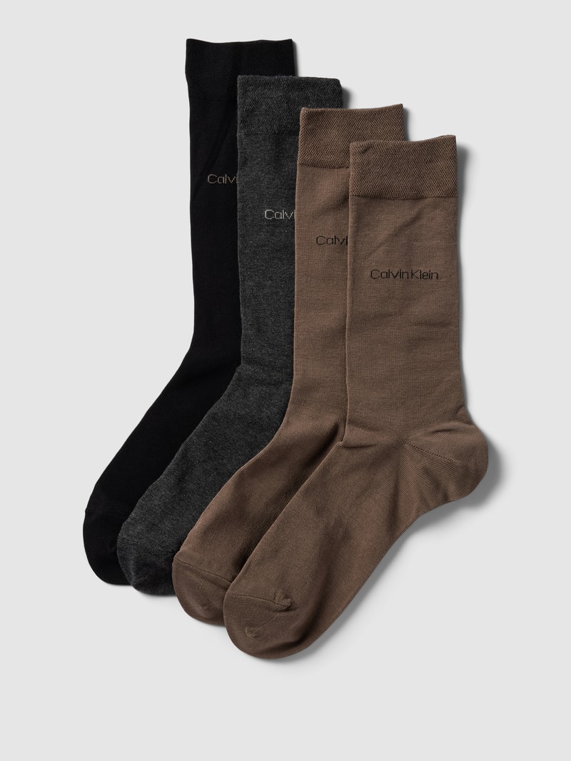 Socken mit Label-Print im 4er-Pack in anthrazit