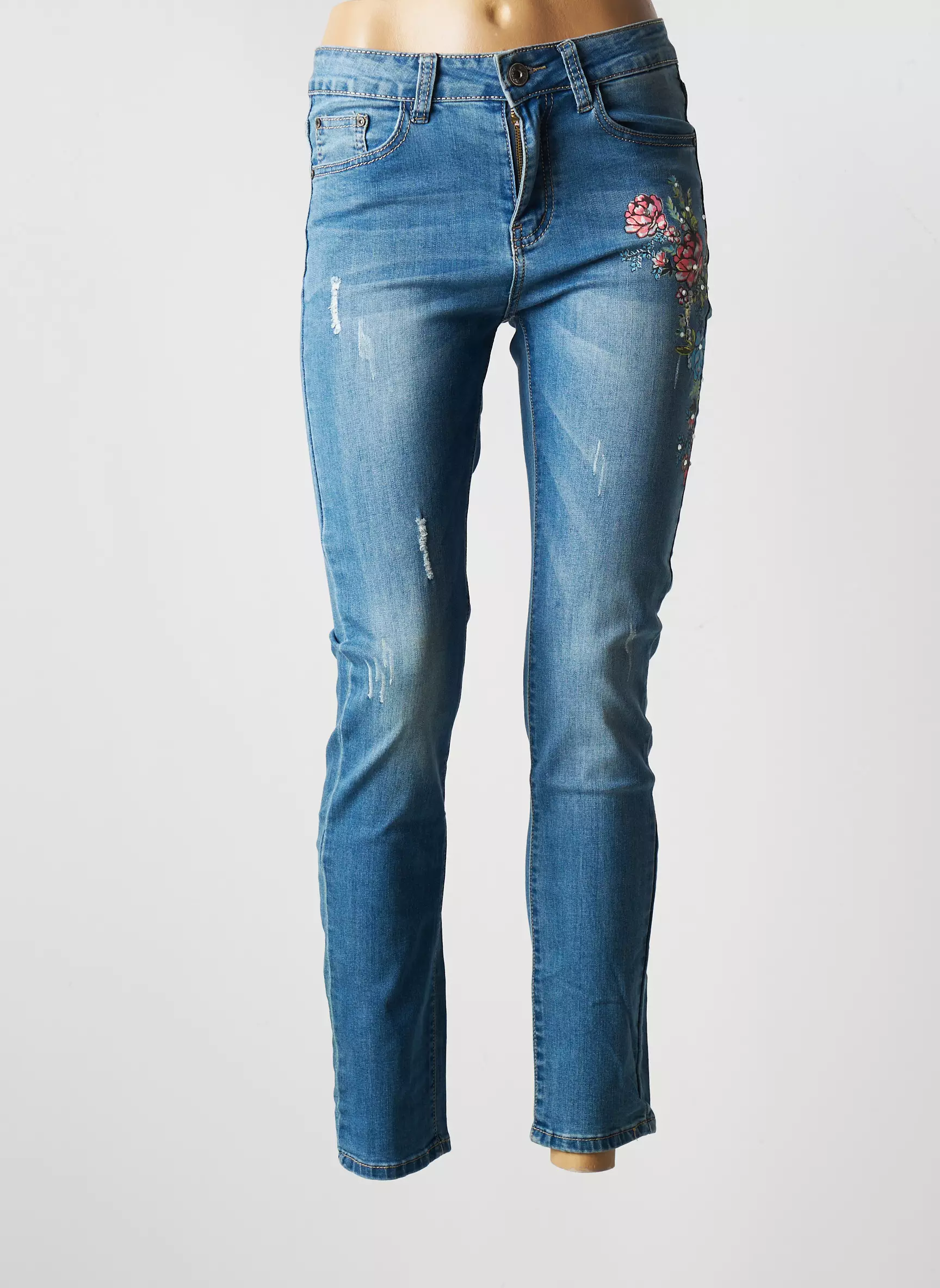 X Max Jeans Coupe Slim Femme couleur bleu