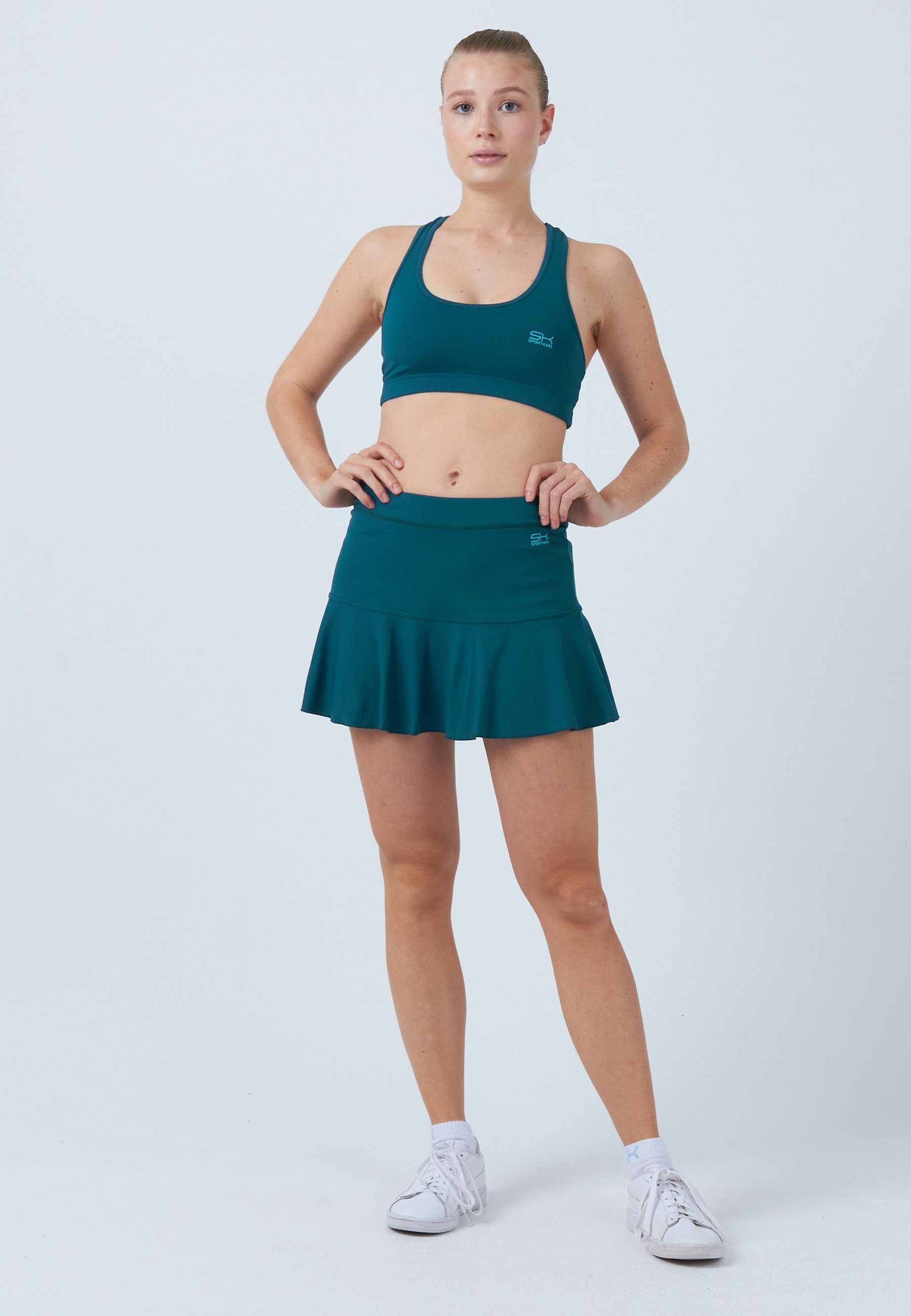 SPORTKIND Tennisrock Glockiger Tennis Skort Mädchen & Damen petrol grün