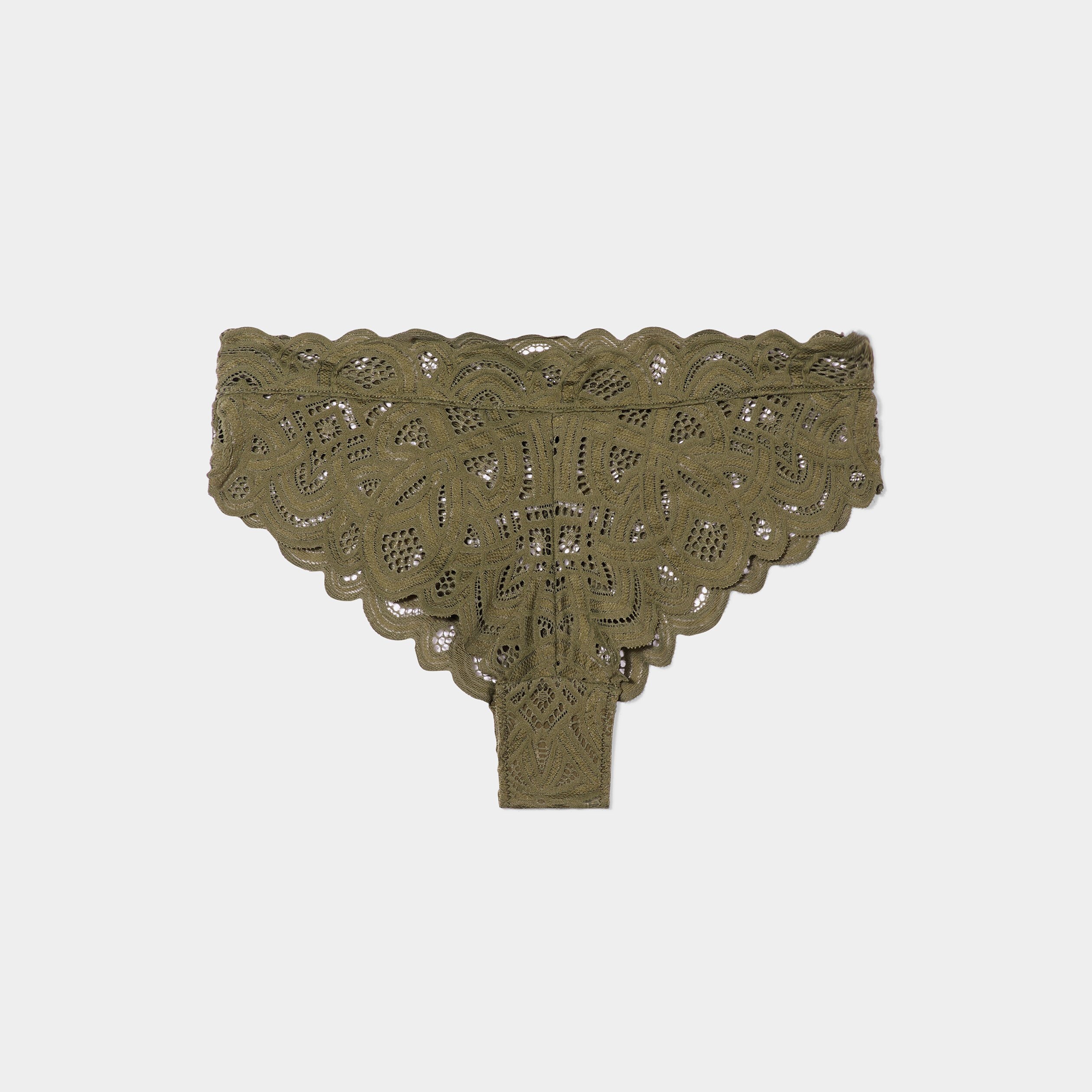 Boxer en dentelle vert kaki femme | La Halle