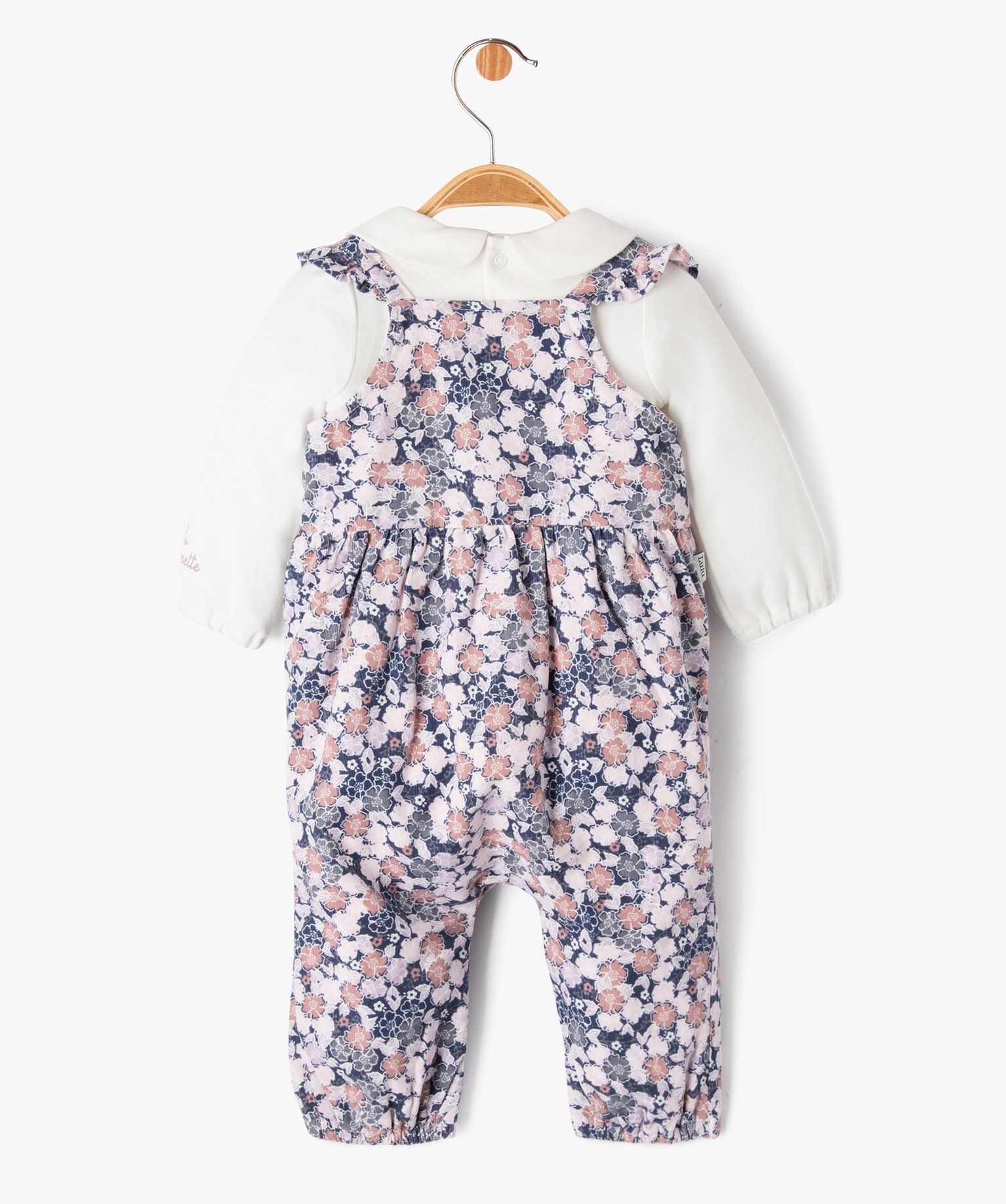 Ensemble 2 pièces salopette et body bébé fille - LuluCast... rose | GEMO