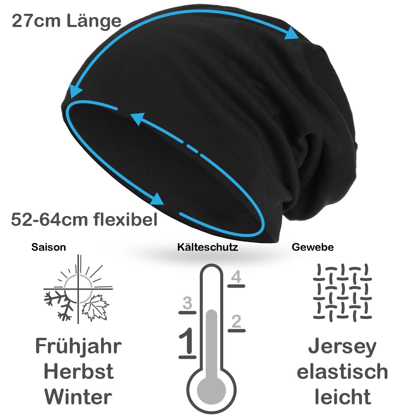 style3 Beanie Warme Herbst Mütze Damen Herren Haube Winter Laufen Sport Rad Chemo
