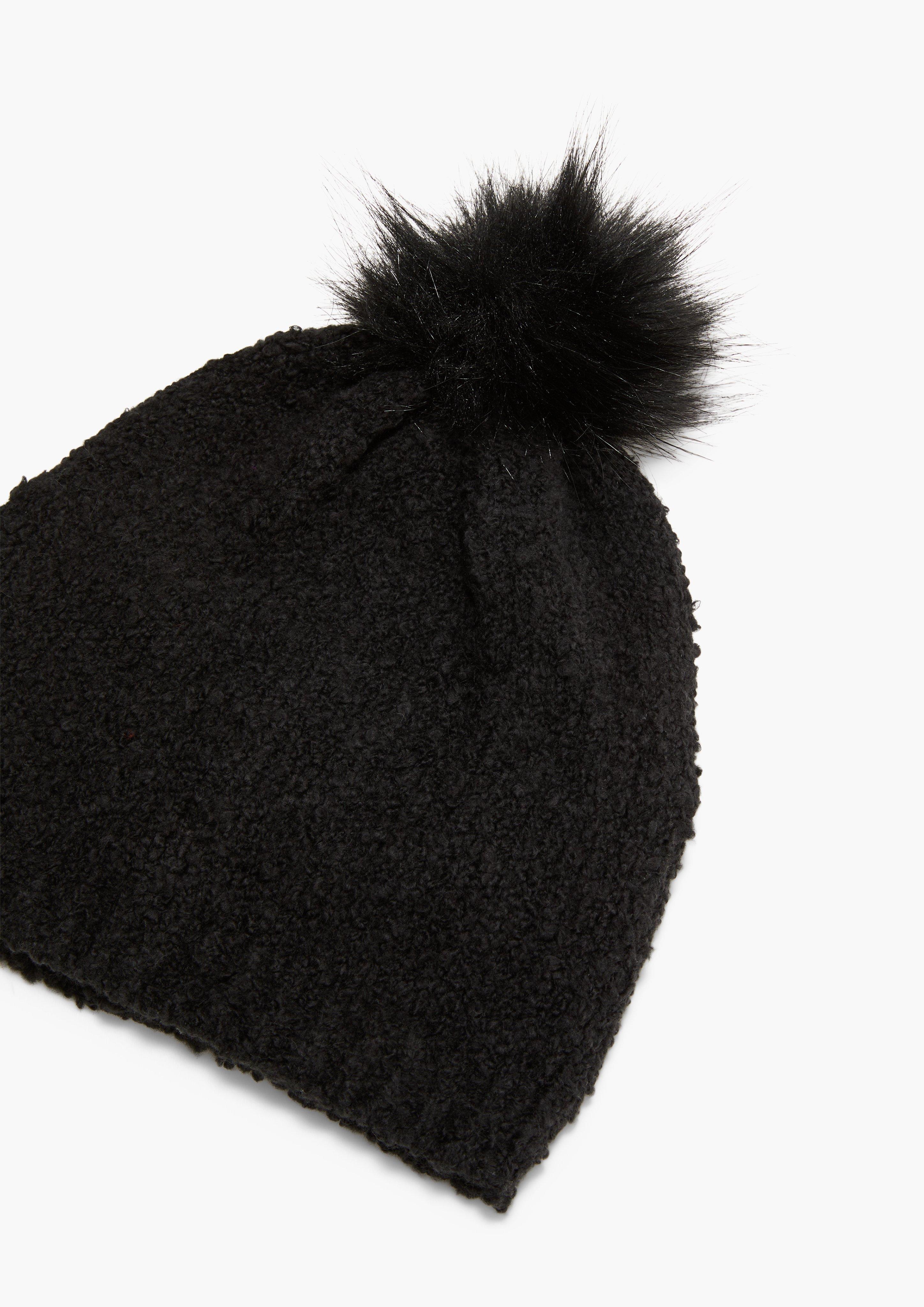 Mütze mit Bommel aus Kunstfell  2133047-99X5