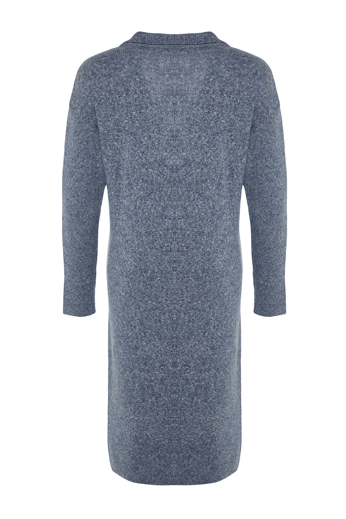Trendyol Collection  Blaues Midi-Strickkleid aus Wolle mit Rollkragen TWOAW24EL00009
