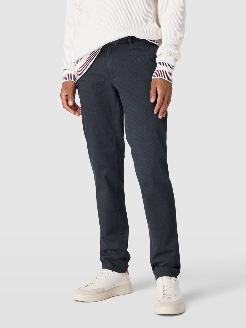 Hose mit Webmuster Modell 'Fabio' in marineblau