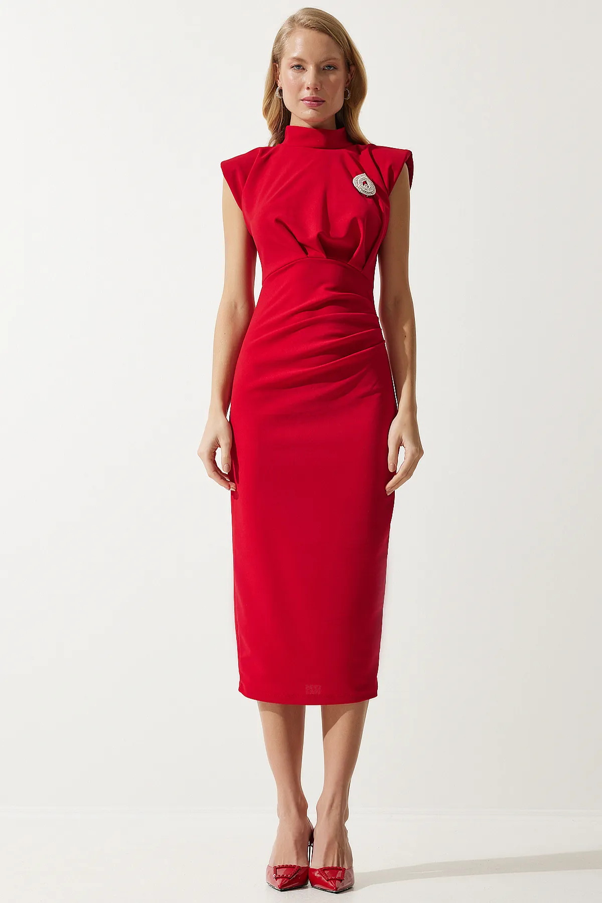 Happiness İstanbul  Kleid - Rot - A-Linie