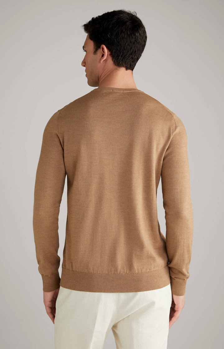 Merinowoll-Pullover Denny in Dunkelbeige