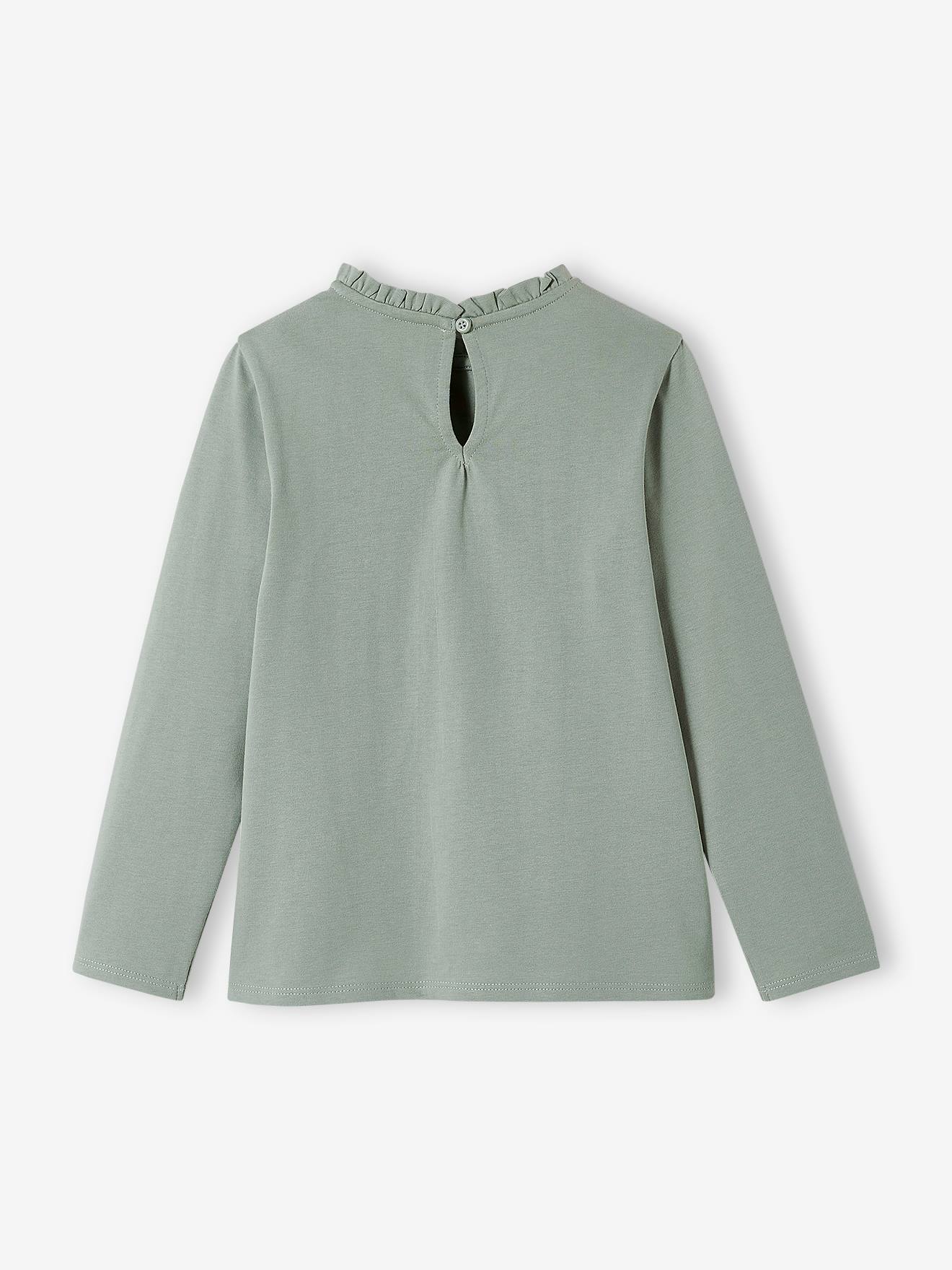 Vertbaudet Mädchen Shirt mit Rüschendetails - wollweiß