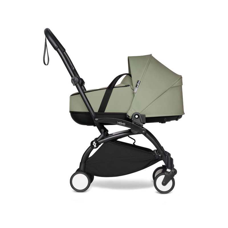 Poussette Yoyo2 4 roues châssis noir nacelle olive Babyzen