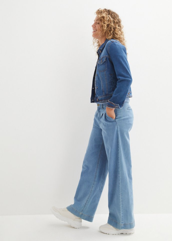 Marlenejeans mit Bundfalten und Bequembund
