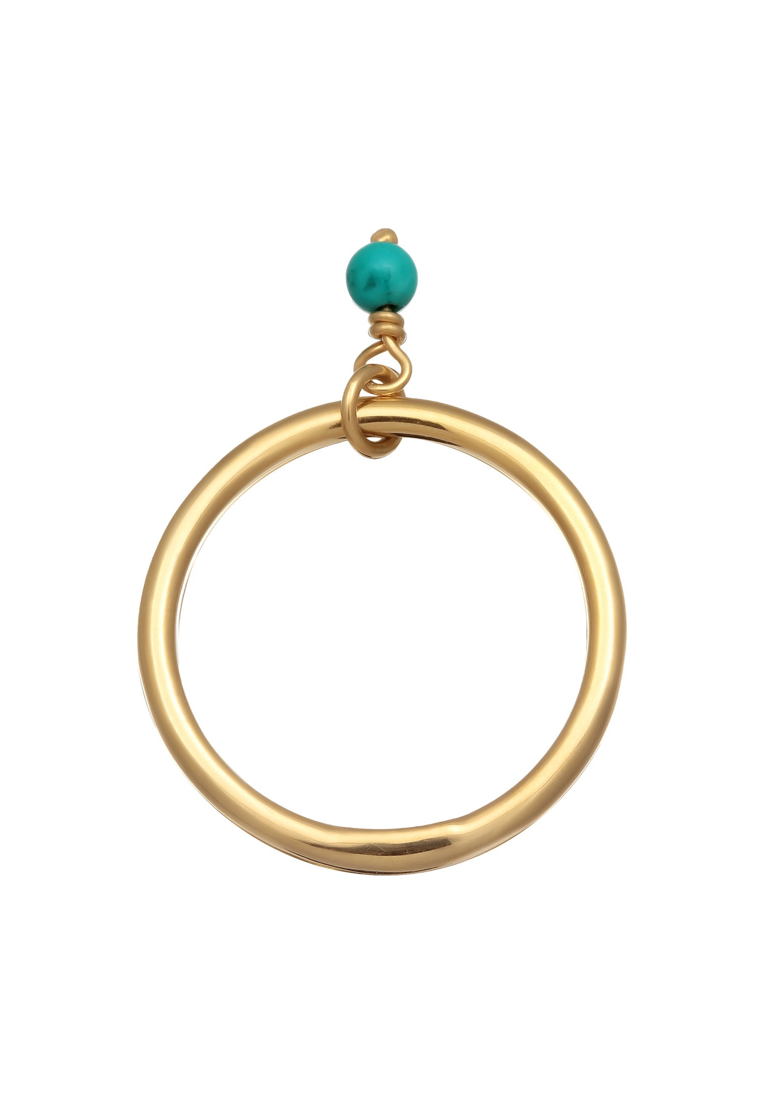 Pendentif femme Elli « Pile » avec perle et howlite turquoise en argent sterling 925 plaqué or