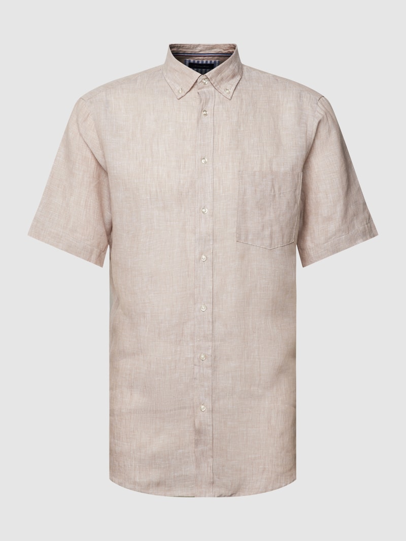 Freizeithemd mit Button-Down-Kragen in sand