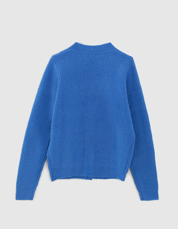 Cardigan bleu cropped en tricot fille