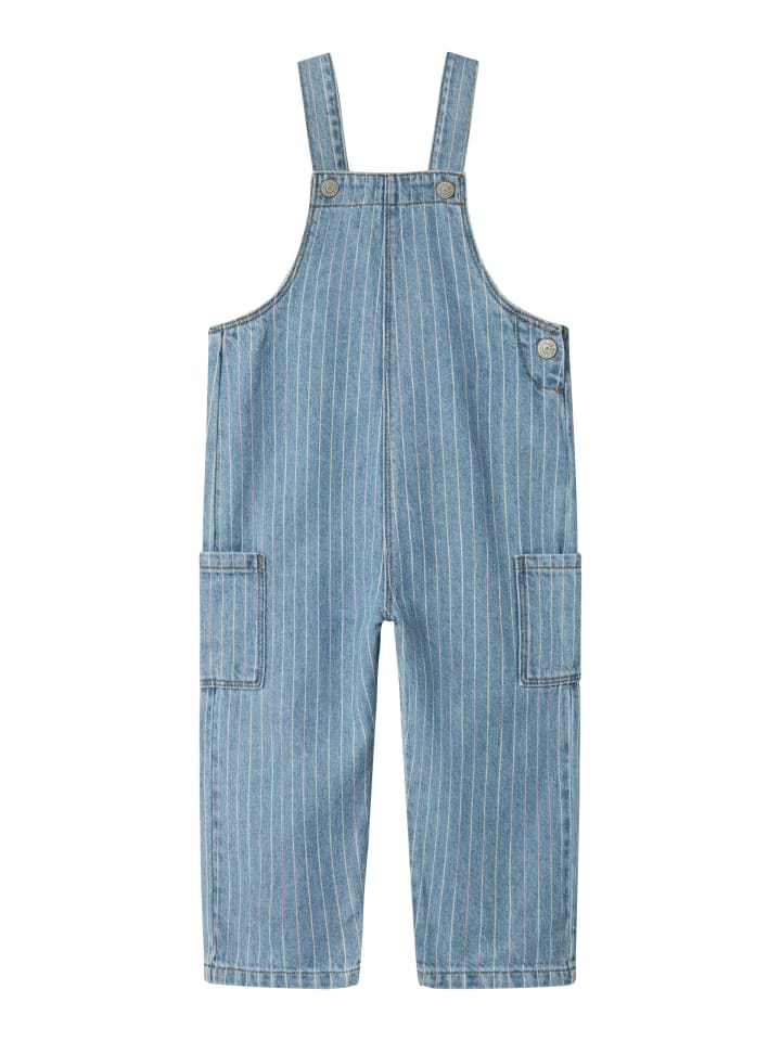 name it Latzhose Jeans NMFMACIE STRIPE in light blue denim günstig kaufen