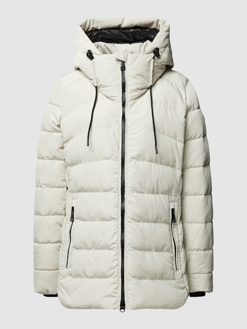 Steppjacke mit Label-Patch in weiß