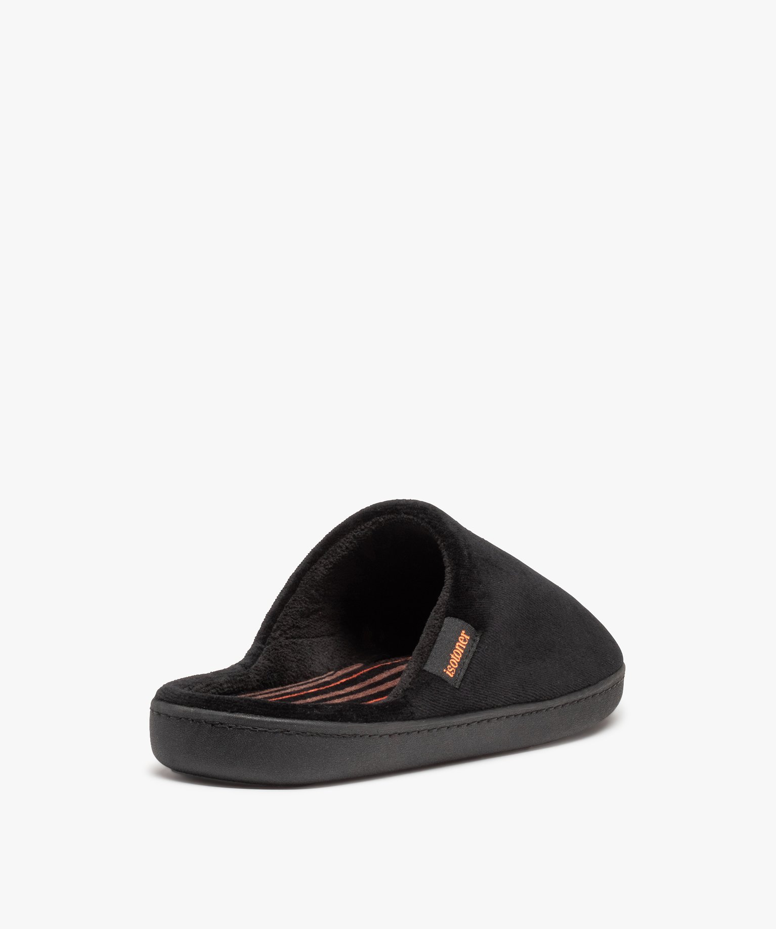 Chaussons homme mules en velours unies - Isotoner noir | GEMO