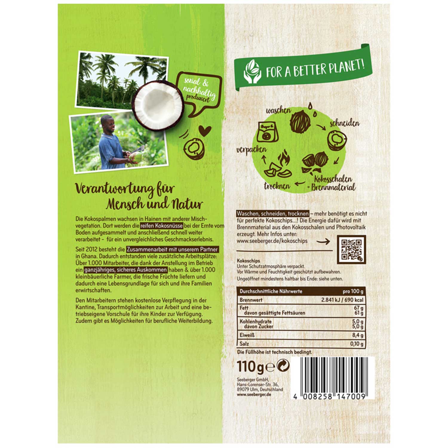 Seeberger Kokoschips 110g