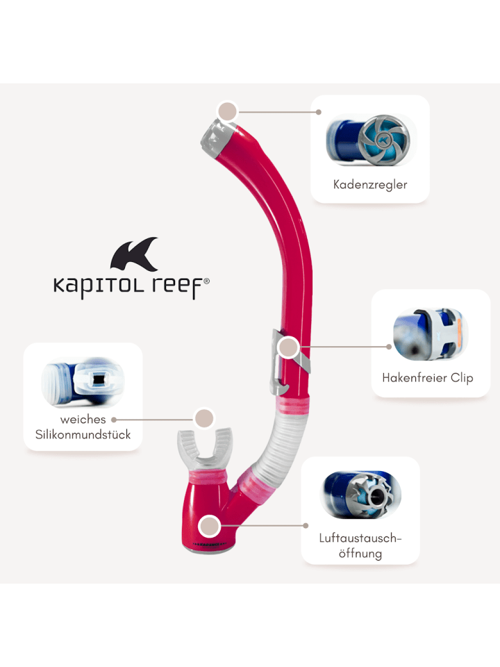 Kapitol Reef Schnorchel Ventilschnorchel Tauchen Kapitol Reef Profiqualität rot günstig kaufen onesize