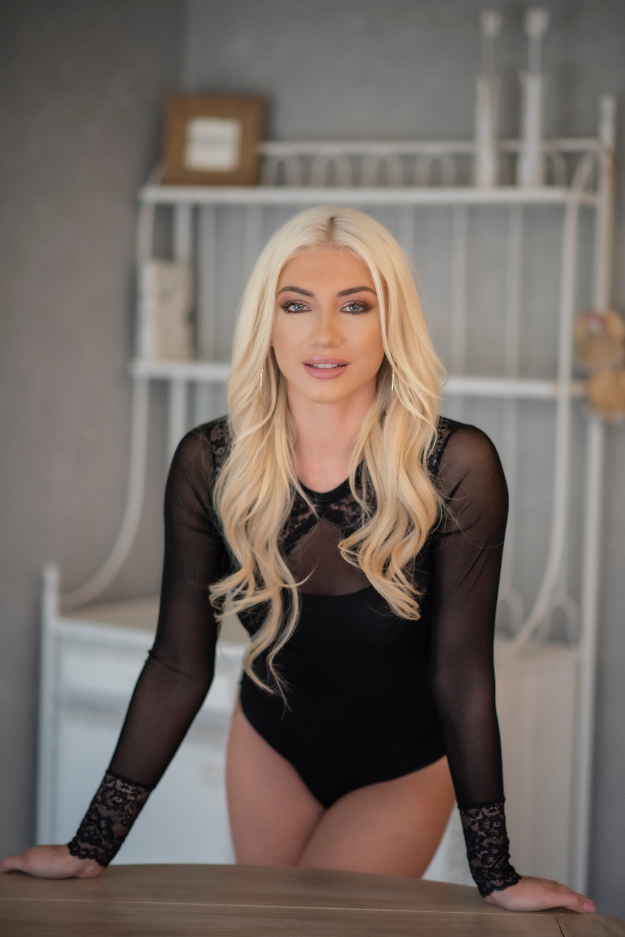 Evoni Body Damen Langarmbody Micromodal Tüllärmeln Oberteil Bodysuit