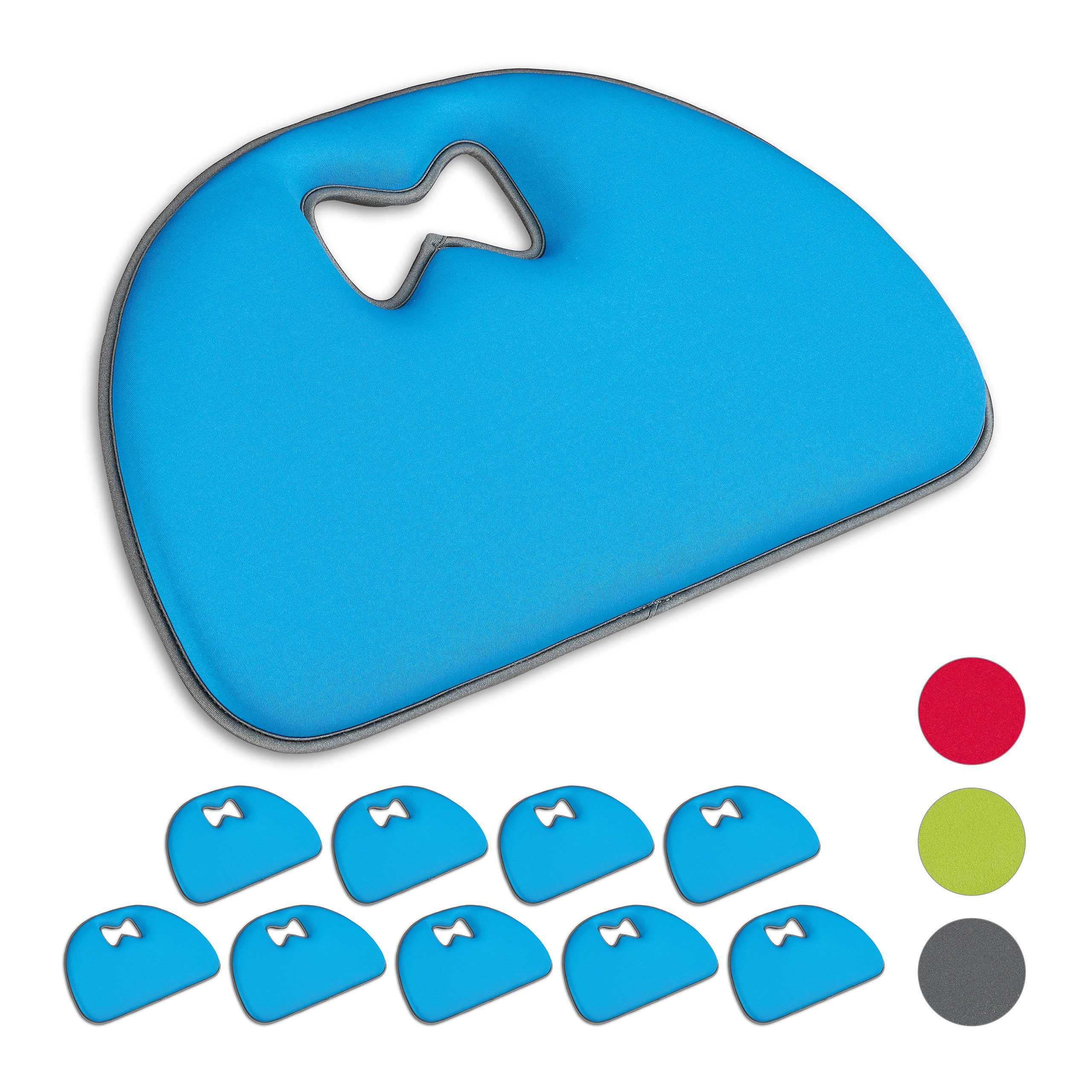 relaxdays Kniekissen 10 x Kniekissen blau