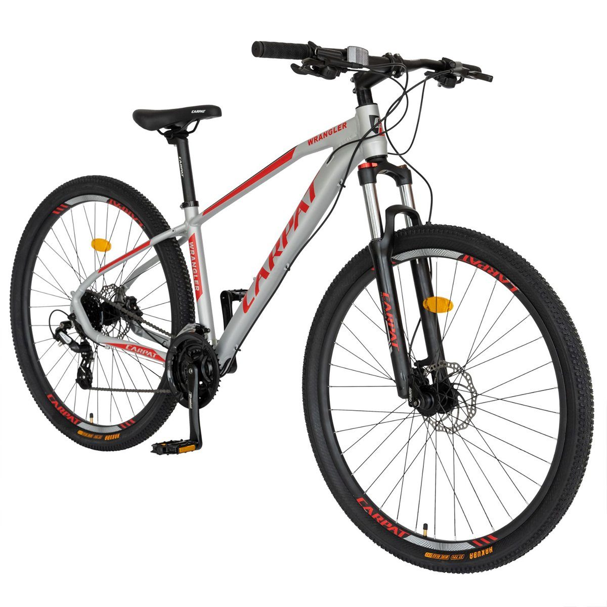 CARPAT SPORT Mountainbike 29 Zoll MTB Fahrrad für Damen Herren, 24 Gang Shimano Tourney Schaltwerk, Kettenschaltung, (Aluminiumrahmen, Hydraulische Scheibenbremse), Hardtail Mountainbike