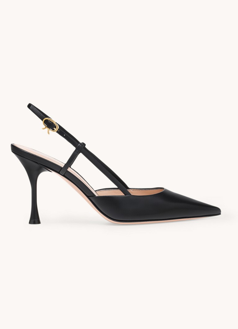 Pantofi cu toc slingback Gianvito Rossi Ascent din piele de vițel.